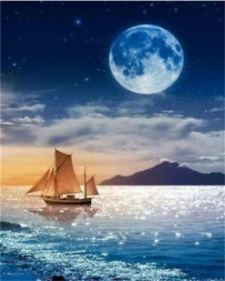 Moon and Sea - Seascape Paint By Number