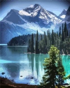 Mount Moran Lake - Landscape Paint By Number