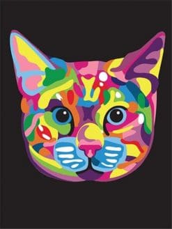 Colorful Cat Head - Animals Paint By Numbers