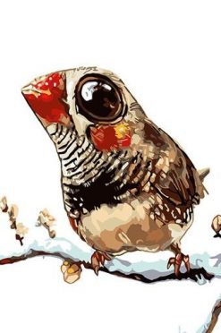 Cute Bird On Branch - Birds Paint By Number
