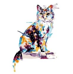 Colorful Splatter Cat - Animals Paint By Number