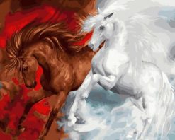 Fire and Ice Horse  - Animals Paint By Number