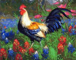 Rooster And Flowers - Birds Paint By Number