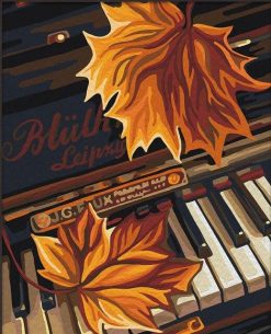Leaves On Piano- Still Life Paint By Numbers