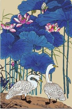 Duck Lotus Flower - Birds Paint By Number