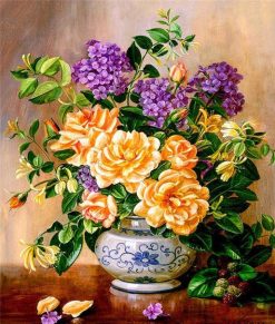Fresh Flowers in a Vase -  Flowers Paint By Number