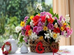 Flower Basket  -  Flowers Paint By Number