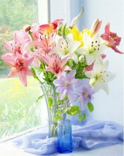 Colored Flowers -  Flowers Paint By Number