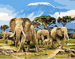 Elephant Herd -  Animals Paint By Numbers