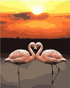 Double Crane Sunrise - Birds Paint By Number