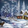 Christmas Snow Night - DIY Paint By Numbers - Numeral Paint