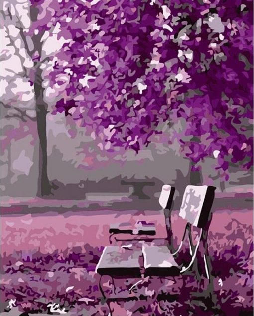 Purple Landscape - DIY Paint By Numbers - Numeral Paint