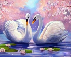 Swan Animals Handpainted - DIY Paint By Numbers