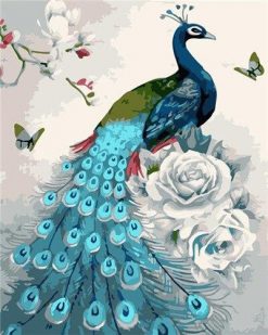 Sky Blue Peacock - Birds Paint By Number