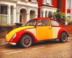 Colorful VW beetle adult paint by numbers