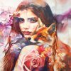 Colorful fox woman adult paint by numbers