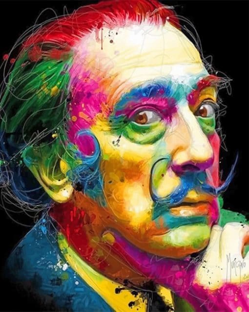 Colorful salvador dali portrait adult paint by numbers