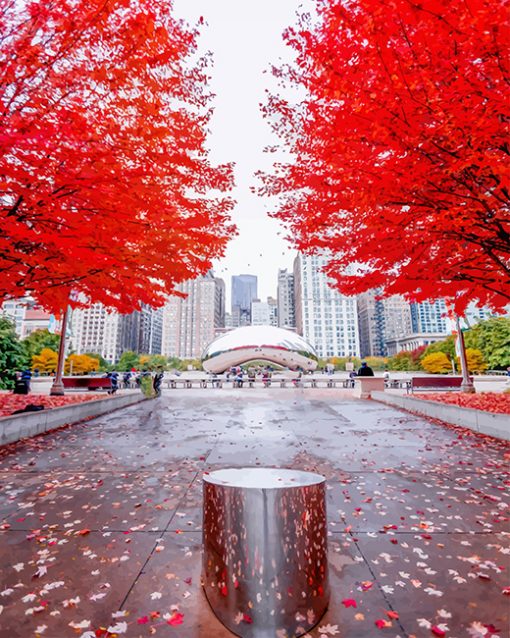 Millennium Park Chicago paint by number