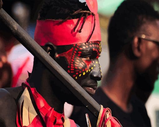 African Tribal Face Paint by number