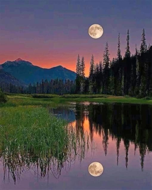 Beautiful Moon Reflect paint by number