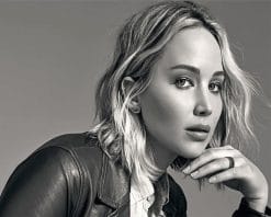 Black And White Jennifer Lawrence paint by number