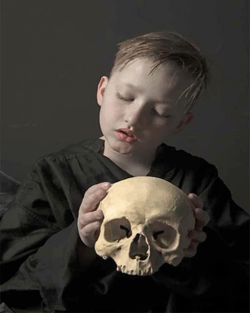 Boy With Skull Photography paint by number