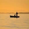 Couple Boat Silhouette Paint by numbers