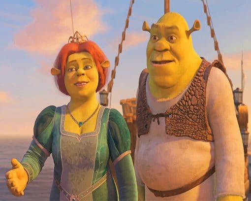 Shrek and Fiona paint by numbers