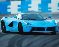 super car blue adult paint by number