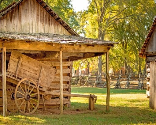 Wooden Barn paint by number