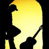 Guitarist Silhouette Paint By Numbers