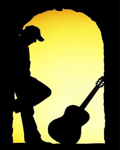 Guitarist Silhouette Paint By Numbers