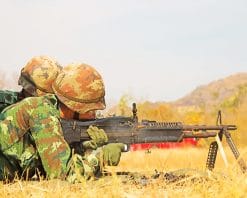 Soldiers Lying Forward Holding Rifle Paint By Numbers