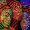 African Art women adult paint by numbers