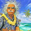 Albert Einstein in Hawaii adult paint by numbers