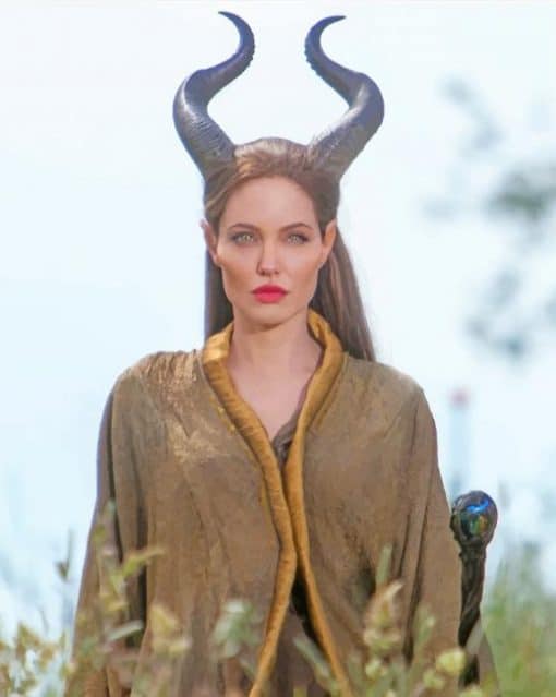 Angelina Jolie Maleficent Horns adult paint by numbers