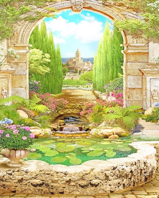 Beautiful Ancient Garden paint by number