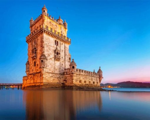 Belem Tower Lisbon Portugal adult paint by numbers