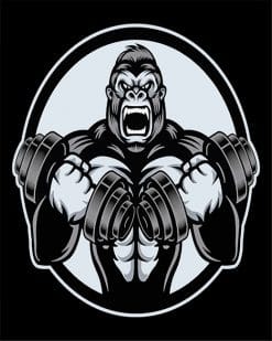 Black And White Strong Gorilla paint by number