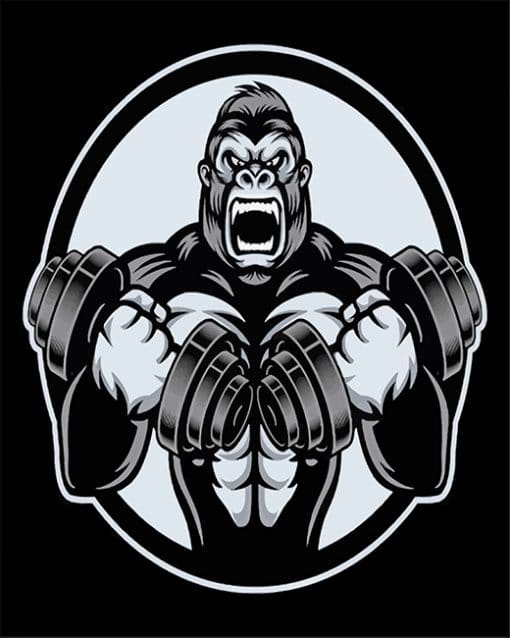 Black And White Strong Gorilla paint by number