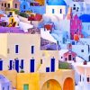 Colorful Greece Houses adult paint by numbers