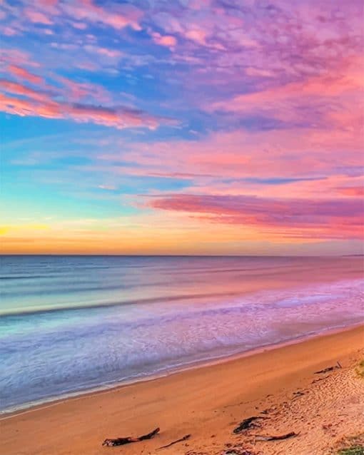 Colorful beach sky adult paint by numbers