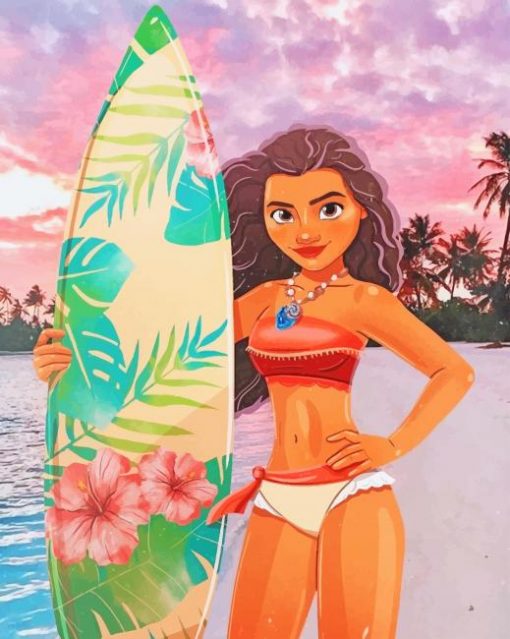 Disney Moana In Bikini paint By Numbers