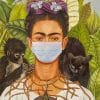 Frida Kahlo Wearing Mask adult paint by numbers