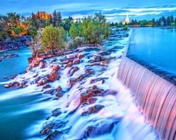 Idaho Falls Falls Visitidaho paint by numbers