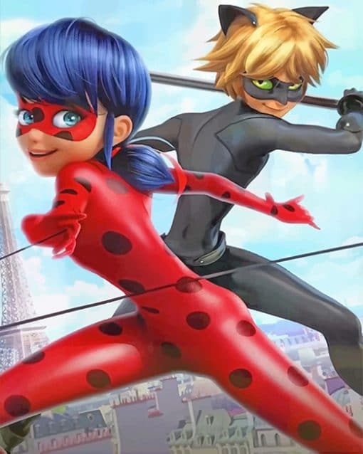 Ladybug And Cat Noir paint by number