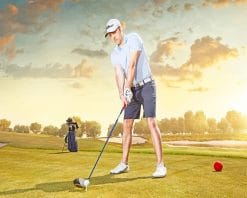 Man playing golf adult paint by numbers