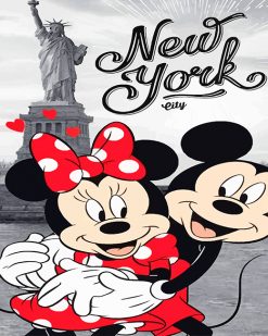 Mickey Mouse And Minnie New York paint by number