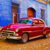 Red vintage car adult paint by numbers