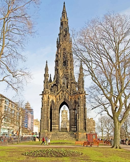 Scott Monument princess street Edinburgh adult paint by numbers